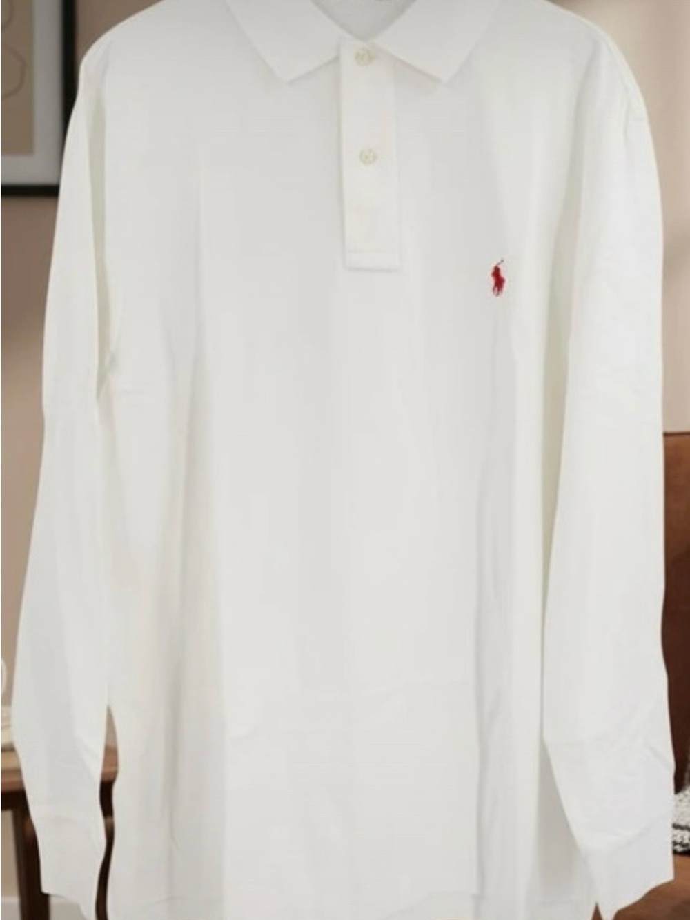 NWOT Polo Ralph Lauren White Long-Sleeve Cotton Polo Shirt 2XB